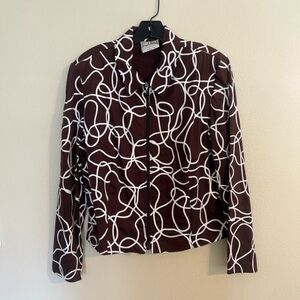 Joseph Ribkoff Chocolate and White Swirl Blazer